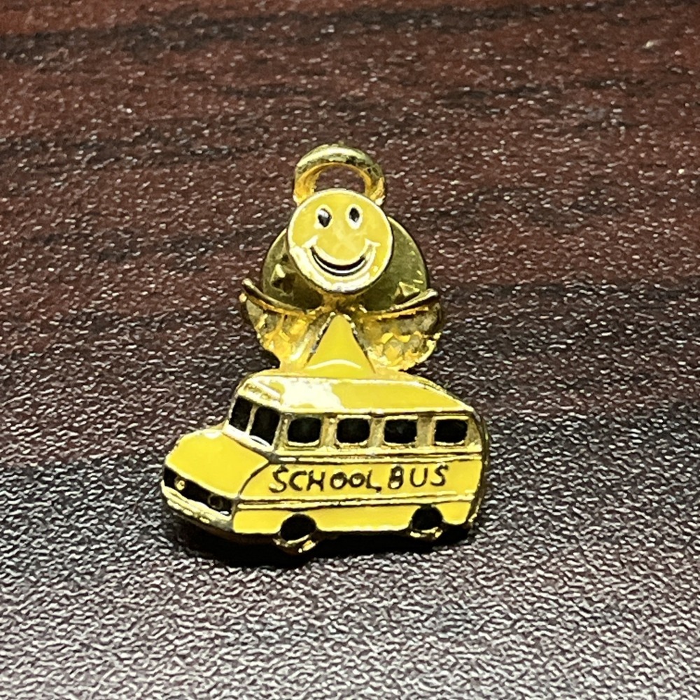School Bus Angel Smiley Face Lapel Hat Pin